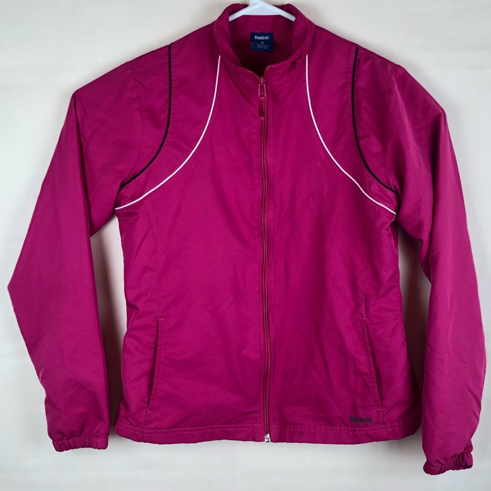 Reebok polyester windbreaker jacket Fuchsia size M
